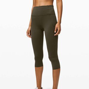 Free shipping: Lululemon Size 4 Fast Free Crop Legging Nulux 19" Dark Olive